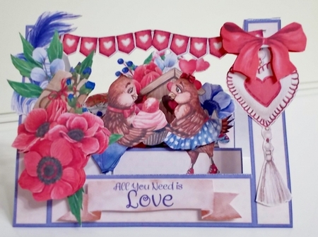 My Sweet Love 4 Centre Stepper Card by Pam Stubley