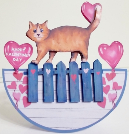 LOVEHEARTS CAT rocker card by Pam Stubley