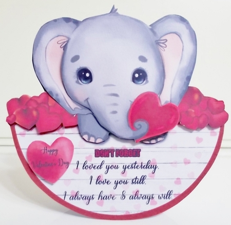 LOVEHEART ELEPHANT rocker card by Pam Stubley