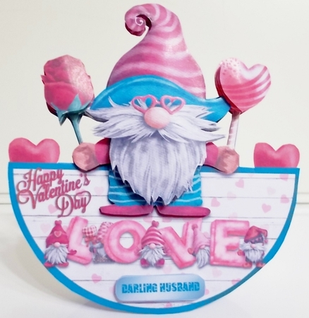 VALENTINE GNOMES rocker card by Pam Stubley