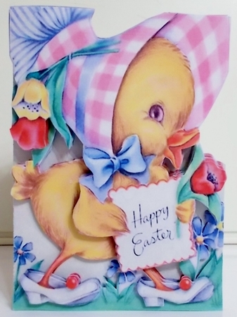 Vintage Duck in Bonnet Easter Card by Pam Stubley
