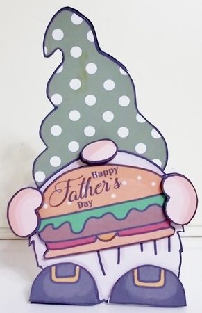 McDad Gnome Fathers Day Shaped Card by Pam Stubley