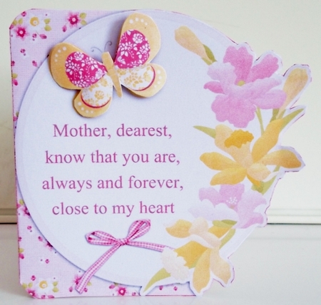 Mother Dearest Cut & Fold Shaped Card with 3 Inserts & Envelope by Pam Stubley