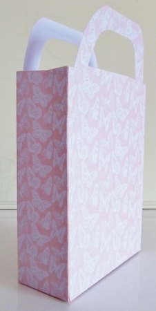 Peach and white butterfly gift bag by Pam Stubley