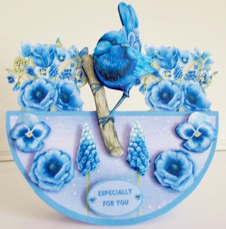 BLUE BIRD rocker card by Pam Stubley