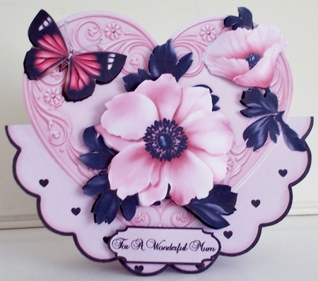 A Mothers Heart - Heart Shaped Wobble Card Mini-Kit by Pam Stubley