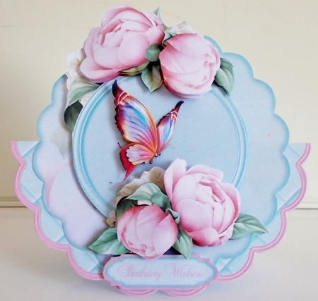 Pretty Peonies Scallop Wobble Card Mini-Kit by Pam Stubley