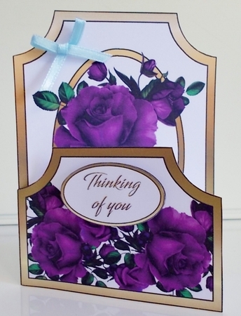 Cutaway Purple rose bouquet Birthday by Pam Stubley