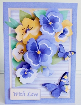 Pretty Pansies - W-Fold Card Mini Kit by Pam Stubley