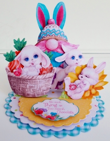 Hoppy Easter Gnomies 3 Triple Easel Card Kit by Pam Stubley