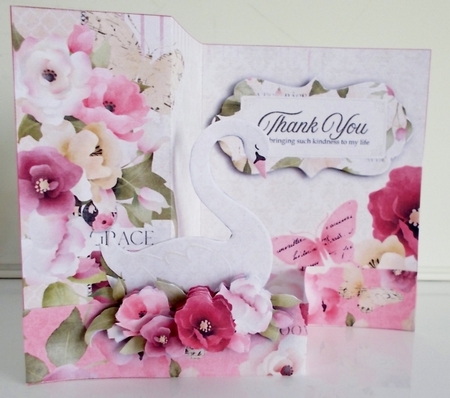 Double Z Fold Swan Card with Envelope & Extra Sentiments by Pam Stubley
