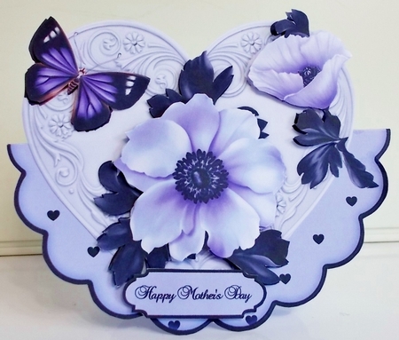 A Mothers Heart Too - Heart Shaped Wobble Card Mini-Kit by Pam Stubley