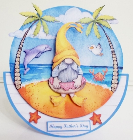 GNOME BEACH rocker card by Pam Stubley