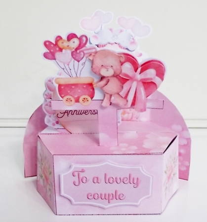 Anniversary Box - Hexagonal Pop Up Box  by Pam Stubley