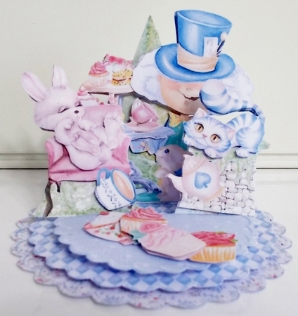 Easter Tea with Alice 3 Triple Easel Card Kit by Pam Stubley