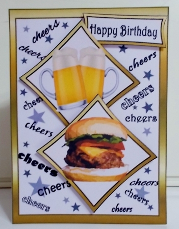 Two squares Burger and beers by Pam Stubley