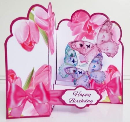 Z-fold Pink tulips by Pam Stubley