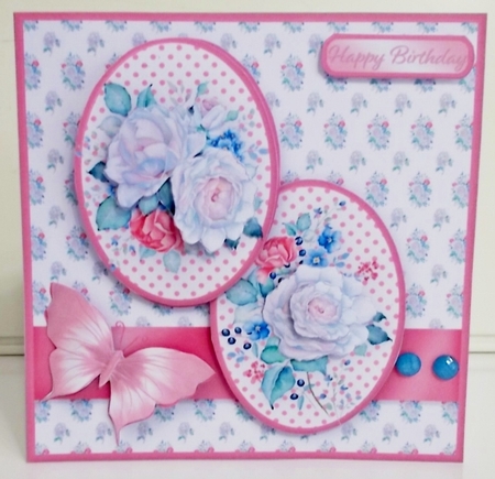 White Roses - Decoupage Card Mini Kit by Pam Stubley
