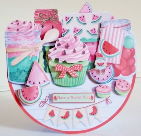 MELON SWEET TREATS rocker card by Pam Stubley