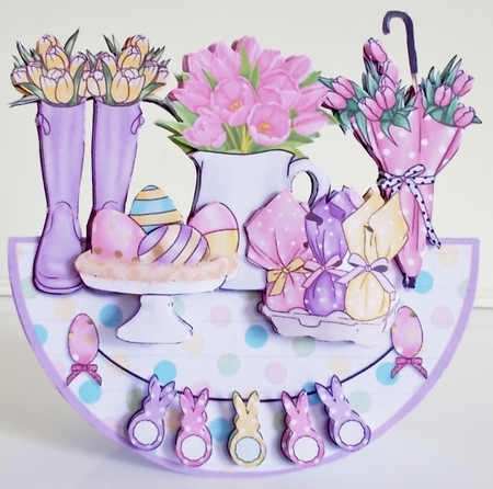 SPRING FLOWERS rocker card by Pam Stubley