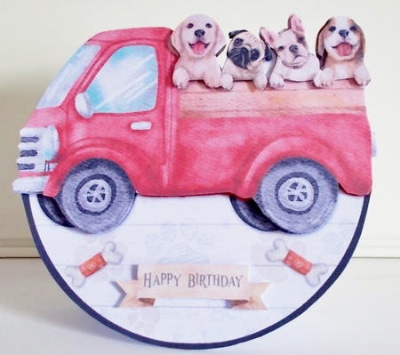 TRUCK FULL OF LOVE rocker card by Pam Stubley