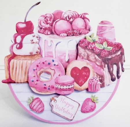 PINK DELIGHTS rocker card by Pam Stubley