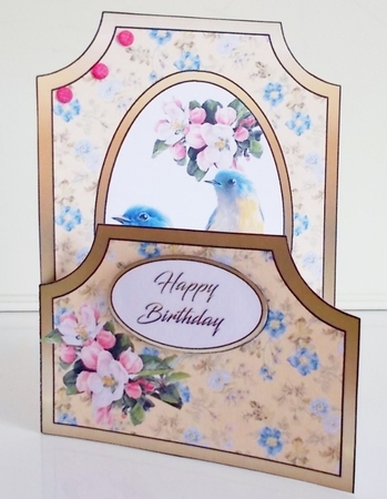 Cutaway Bluebirds & apple blossom by Pam Stubley