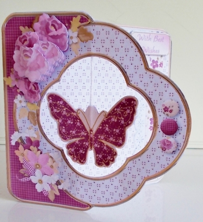 Faded Roses - Butterfly Pendant Card Mini Kit by Pam Stubley