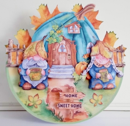 AUTUMN GNOMES rocker card by Pam Stubley