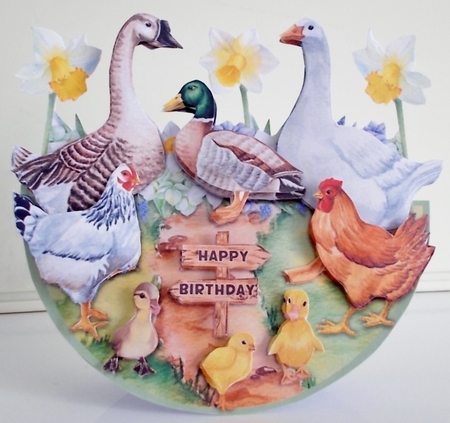 SPRING ON THE FARM rocker card. by Pam Stubley