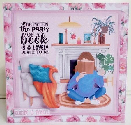 Between the Pages of a Book 8x8ins Decoupage Kit 5 by Pam Stubley