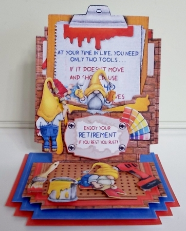 Gnome DIY Here! Pocket Easel Card by Pam Stubley