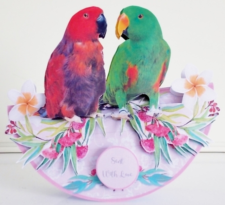 ECLECTUS PARROTS rocker card by Pam Stubley