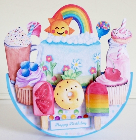 RAINBOW CAKE rocker card by Pam Stubley