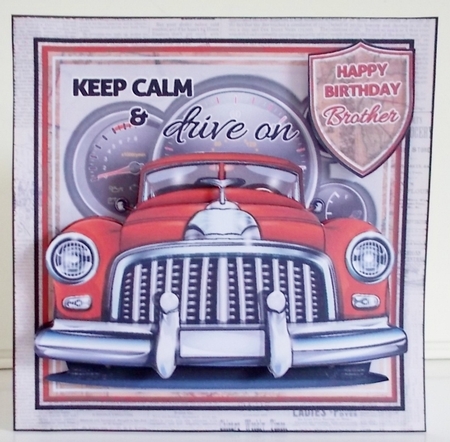8x8 Keep Calm & Drive on Decoupage Kit - x6 A4 Sheets by Pam Stubley
