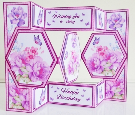 Tri fold watercolour flowers by Pam Stubley