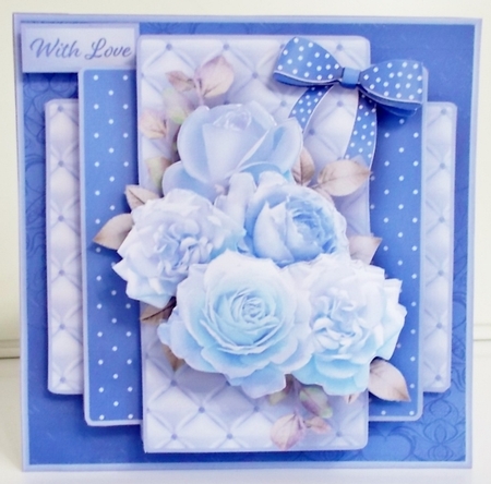 Blue Posy - Decoupage Card Mini Kit by Pam Stubley