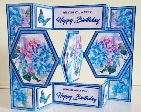 Tri fold Blue Hydrangeas by Pam Stubley