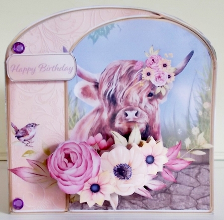 Highland Cow - Arched Card Mini Kit by Pam Stubley