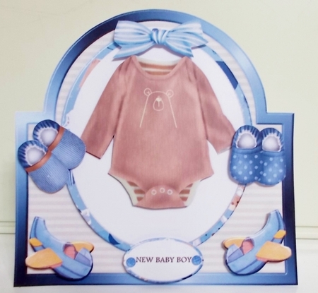 Shaped Card Topper New Baby Boy by Pam Stubley