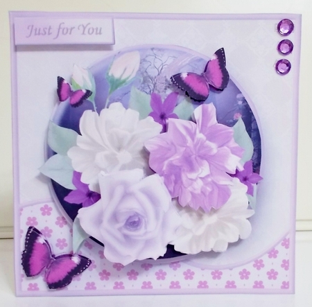 Lilac and Cream Posy - Decoupage Card Mini Kit by Pam Stubley