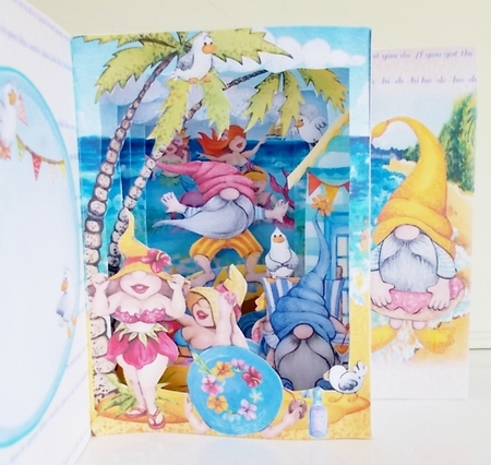 Hi De Hi Its a Gnomin Holiday Storybook Pop Up Tunnel Card & Envelope Kit by Pam Stubley