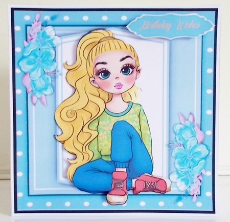 7x7 Beautiful Sitting Girl  2 by Pam Stubley
