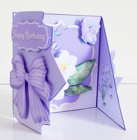 Lavender Blue Multi Occasions Card - double fold.  by Pam Stubley