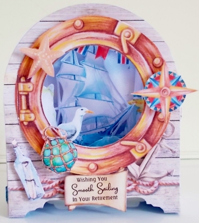 Anchors Aweigh Behind the Door Tunnel Card by Pam Stubley