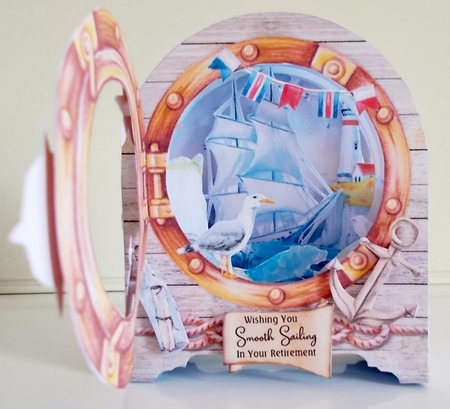 Anchors Aweigh Behind the Door Tunnel Card by Pam Stubley