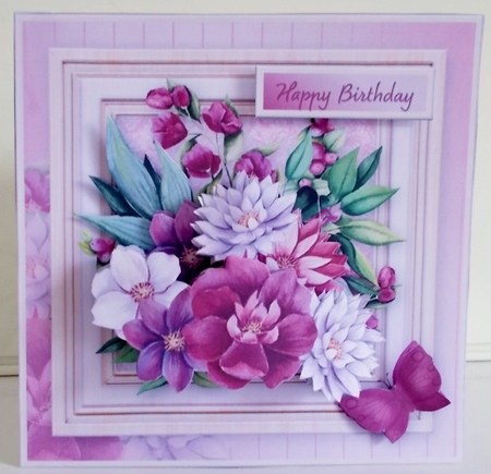 Purple Bouquet - Framed Picture Card Mini Kit by Pam Stubley