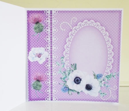 Lilac thistle and flower insert(blank) by Pam Stubley