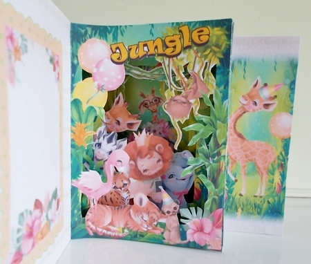 Welcome to the Jungle Party  Storybook Pop Up Tunnel Card & Envelope Kit by Pam Stubley