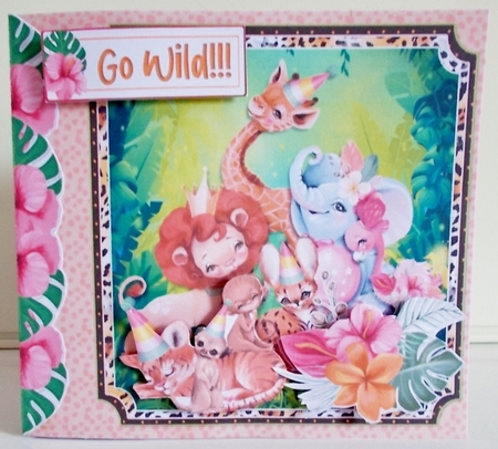 Welcome to the Jungle Party  Storybook Pop Up Tunnel Card & Envelope Kit by Pam Stubley